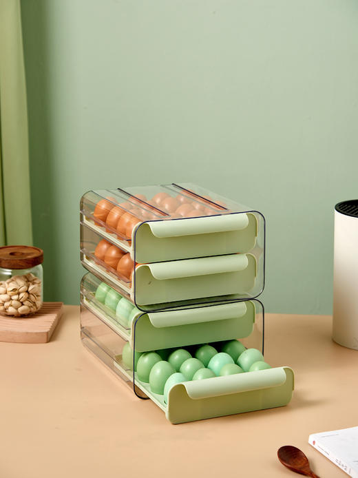 鸡蛋收纳盒家用抽屉式食品保鲜盒厨房鸡蛋盒 商品图3