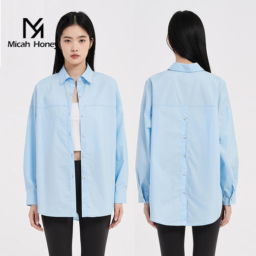 米加蜜新款小众设计感纯棉衬衫 商品图0