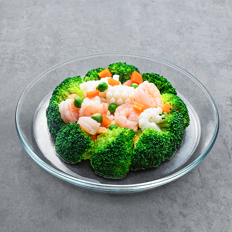 【笑麻麻荟&菲内克斯】钢化玻璃家用耐热分餐制三件套餐碟盘玻璃碗量杯碟子A