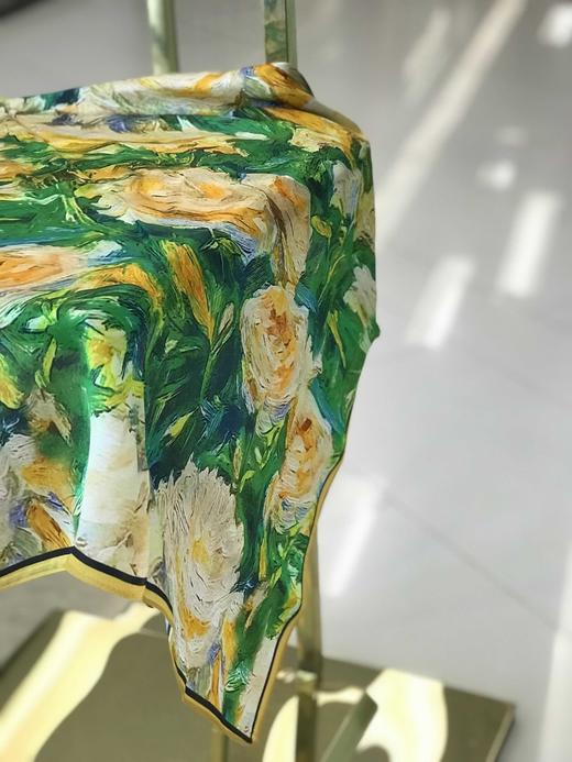 优品堂《迷缀》100％桑蚕丝70×70方巾 商品图13