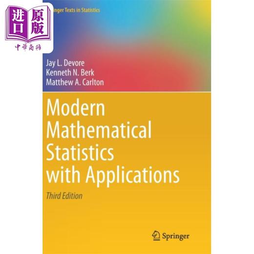 【中商原版】现代数理统计及其应用 英文原版 Modern Mathematical Statistics with Applications Jay L DeVore 商品图0
