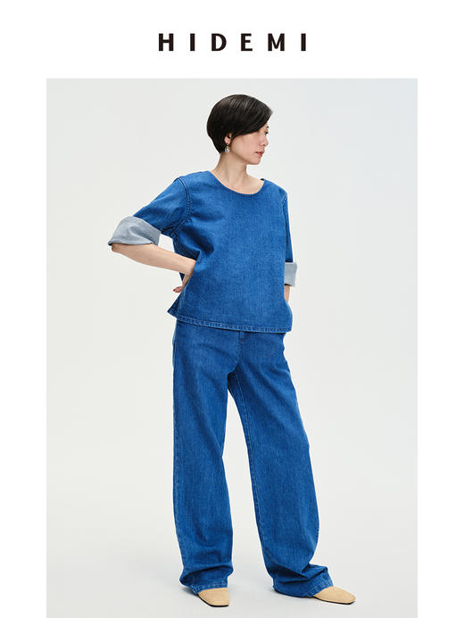 HIDEMI “重塑单宁”可再生环保牛仔系列直筒牛仔裤 商品图9