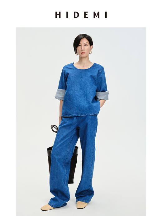 HIDEMI “重塑单宁”可再生环保牛仔系列直筒牛仔裤 商品图4