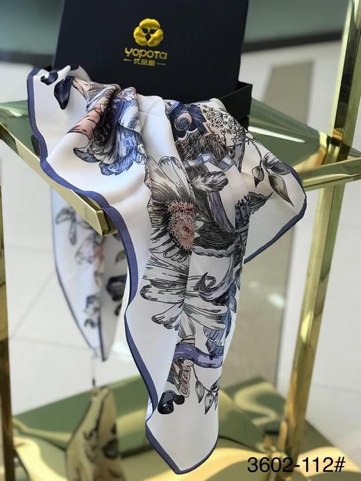 优品堂《花魁方巾》90*90桑蚕丝方巾 商品图0