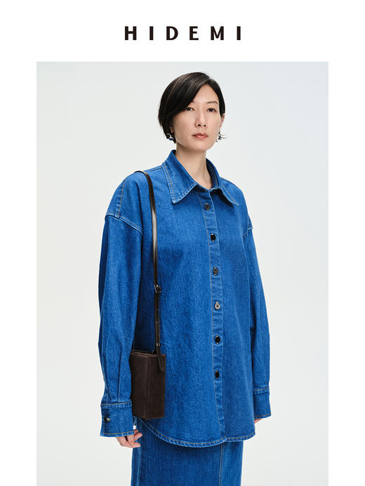 HIDEMI “重塑单宁”可再生环保牛仔系列衬衫外套 商品图4