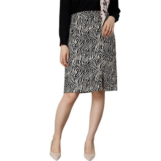 oldcolour2021秋商场同款复古斑马纹半身裙高腰显瘦DN33062490 商品图4