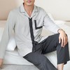 康妮雅睡衣家居服 男式长袖长裤开襟套装*浅灰 商品缩略图2