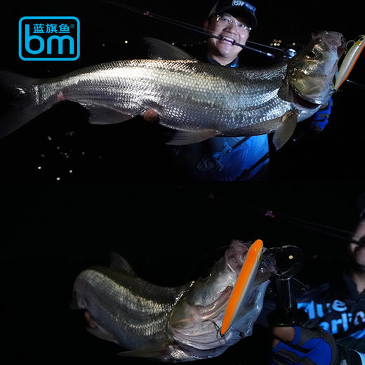 蓝旗鱼路亚新品浮水铅笔翻肚鱼大翘嘴炸水推荐假饵水面系远投狗步 商品图3