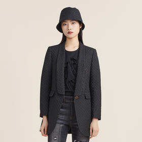 【高端系列】谜底2022秋款爱心压格职场帅气西装外套女223GE1165