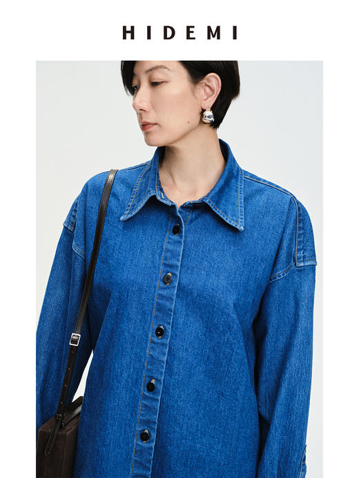 HIDEMI “重塑单宁”可再生环保牛仔系列衬衫外套 商品图6