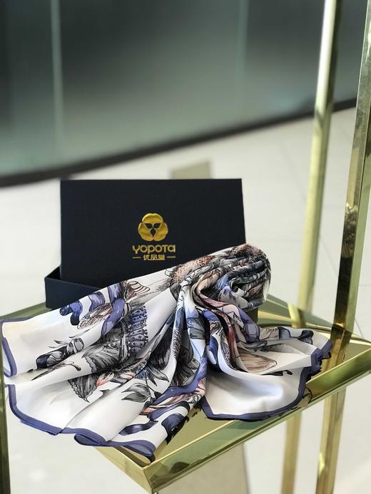 优品堂《花魁方巾》90*90桑蚕丝方巾 商品图2