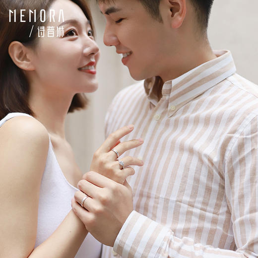 MEMORA诗普琳玫瑰誓约18K金情侣戒定制男戒女戒彩金情侣对戒 DL0839/DL0840 商品图3