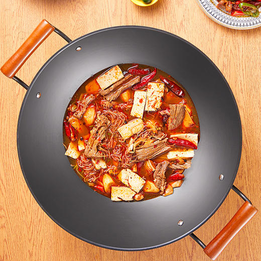 铁太郎双耳大铁锅日本窒化圆底家用无涂层炒菜锅煤气灶用 商品图4