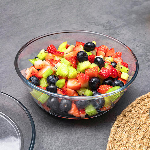 【笑麻麻荟&菲内克斯】钢化玻璃家用耐热分餐制三件套餐碟盘玻璃碗量杯碟子A 商品图7