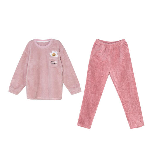 都市丽人生活家居女士长毛绒套装长毛绒厚家居服长袖睡衣LH22F3 商品图5