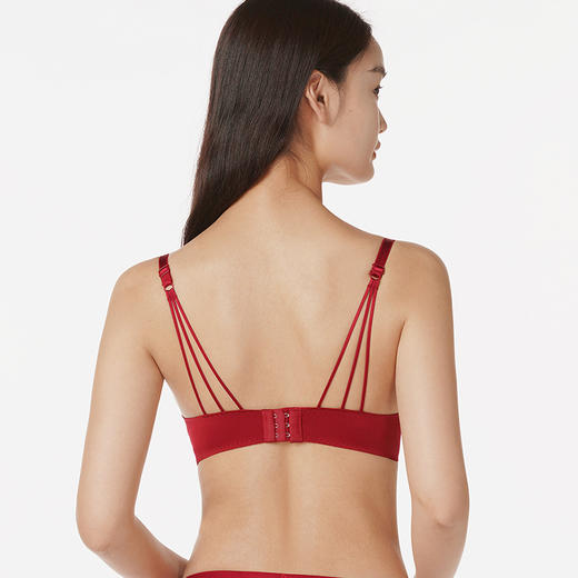 都市丽人时尚美搭A杯常规内衣蕾丝中厚三角杯文胸三排扣无钢圈LB21G4 商品图2