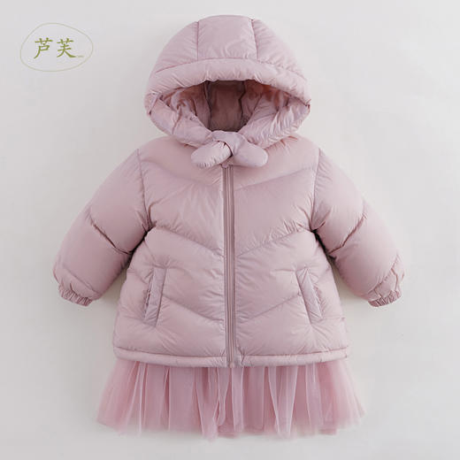 【三防石墨烯蓄热】马克珍妮冬装 女童拼接网纱超轻羽绒服221069 商品图2