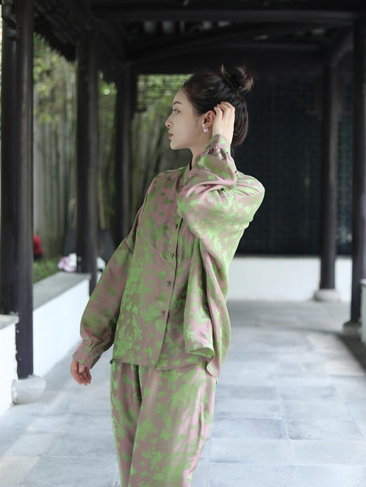 预定|盛唐牡丹 蝶恋花真丝提花衬衫套装 .潮快闪[福利品] 商品图10
