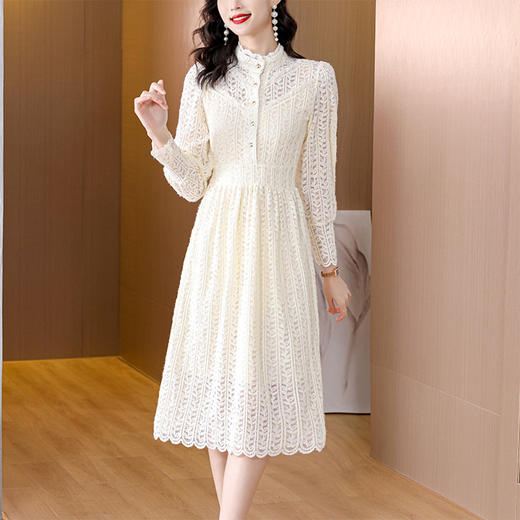 蕾丝连衣裙女秋冬装2022年新款礼服配大衣打底裙子显瘦气质连衣裙AHMbydm5971 商品图0