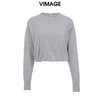 VIMAGE/纬漫纪新款圆领短款显瘦百搭打底休闲针织衫上衣V1701321 商品缩略图0