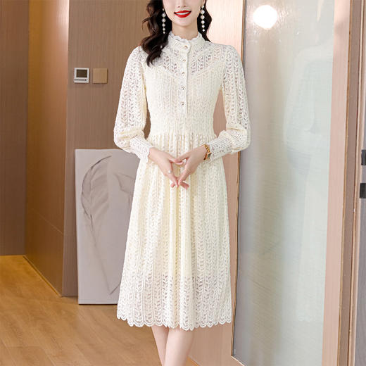 蕾丝连衣裙女秋冬装2022年新款礼服配大衣打底裙子显瘦气质连衣裙AHMbydm5971 商品图2