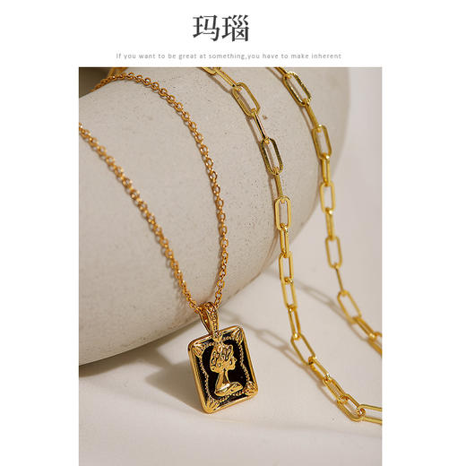 Oflye潮流饰品 欧美复古项链轻奢小众吊坠颈链女气质高质感锁骨链饰品夏★ 商品图3