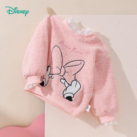 【商场同款】迪士尼童装秋冬新品女童加绒保暖可爱套头卫衣时尚俏皮上衣214DS0282 商品图5