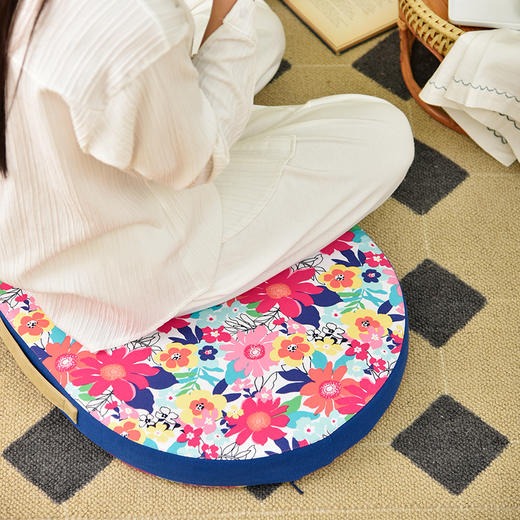 椭圆经典碎花系列棕榈垫榻榻米加厚蒲团 商品图2