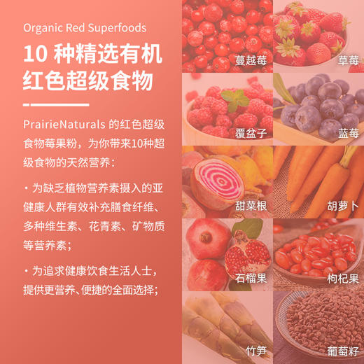 PRAIRIE NATURALS有机甜菜根粉综合莓果果蔬营养10种超级食物 210g/罐 商品图1