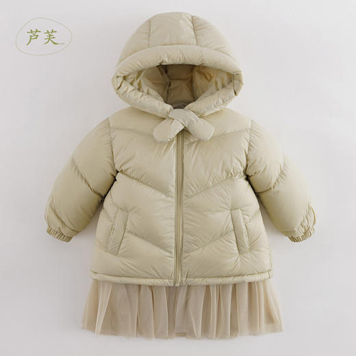 【三防石墨烯蓄热】马克珍妮冬装 女童拼接网纱超轻羽绒服221069 商品图1