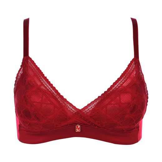 都市丽人时尚美搭A杯常规内衣蕾丝中厚三角杯文胸三排扣无钢圈LB21G4 商品图3