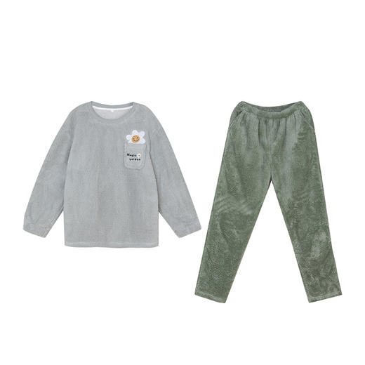 都市丽人生活家居女士长毛绒套装长毛绒厚家居服长袖睡衣LH22F3 商品图4