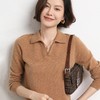 【秋季时尚穿搭】polo领针织衫 经典翻领设计 小众v领上衣 宽松慵懒长袖 百搭显瘦 商品缩略图1