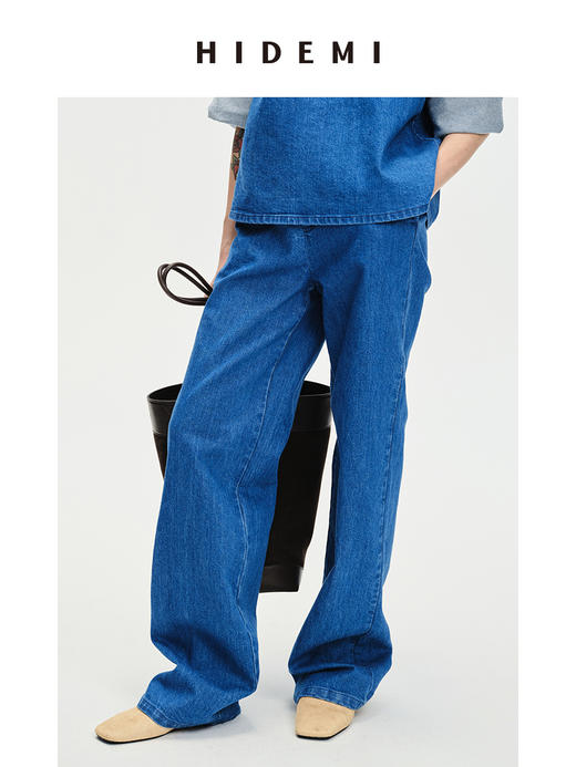 HIDEMI “重塑单宁”可再生环保牛仔系列直筒牛仔裤 商品图3