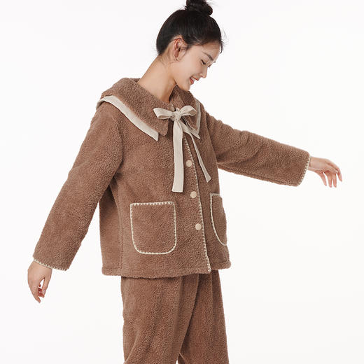 都市丽人生活家居女士米粒绒套装米粒绒厚家居服长袖睡衣LH21H0 商品图1