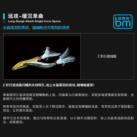蓝旗鱼路亚饵摇晃毒眼水钻单曲双曲亮片铁板翘嘴鳜鱼海鲈假饵 商品图1