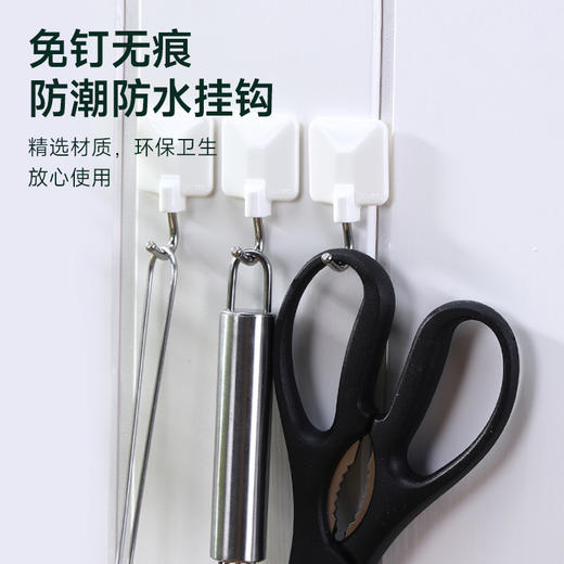 日本LEC墙壁不锈钢挂钩无痕粘胶免打孔强力粘贴厨房墙面墙上免钉挂钩 商品图2