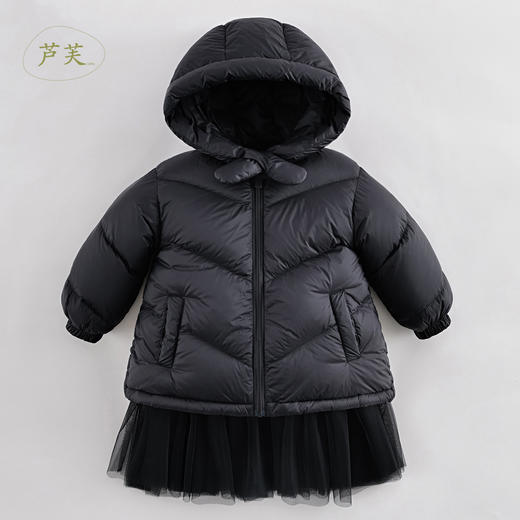 【三防石墨烯蓄热】马克珍妮冬装 女童拼接网纱超轻羽绒服221069 商品图3