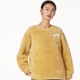 都市丽人生活家居女士长毛绒套装长毛绒厚家居服长袖睡衣LH22F3