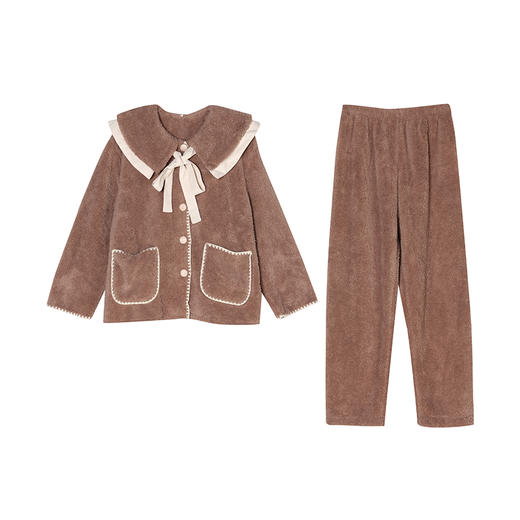 都市丽人生活家居女士米粒绒套装米粒绒厚家居服长袖睡衣LH21H0 商品图3