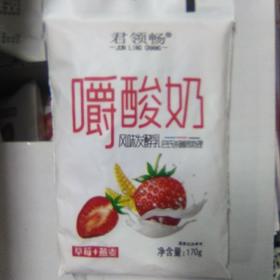 君领畅嚼酸奶袋装170克g 草莓+燕麦