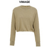 VIMAGE/纬漫纪新款圆领短款显瘦百搭打底休闲针织衫上衣V1701321 商品缩略图1