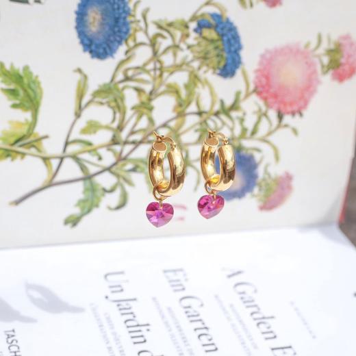 订购6周到｜Annele-Lonely Hearts-紫红色 爱心 耳环［芬兰设计师］ 商品图6