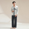 康妮雅睡衣家居服 男式长袖长裤开襟套装*浅灰 商品缩略图4