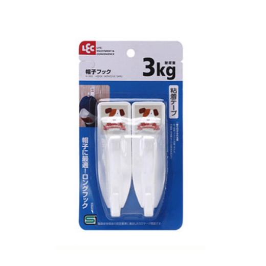 日本LEC家用强力黏胶挂钩帽子背包外套悬挂壁挂免打孔挂钩 商品图0