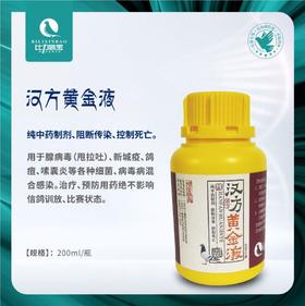 【汉方黄金液】200ml腺病毒、新城疫感染、流行性感冒、鸽痘（比力信宝鸽药）