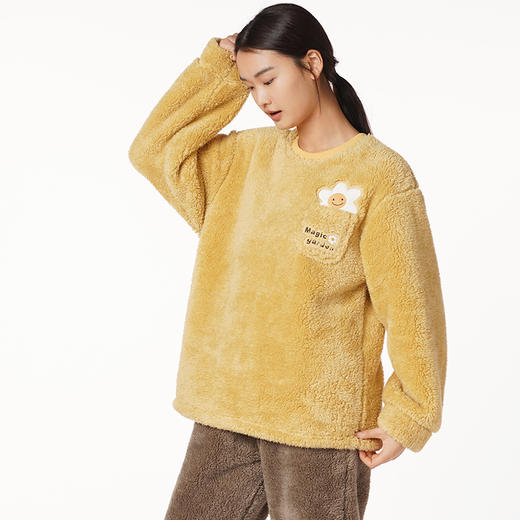 都市丽人生活家居女士长毛绒套装长毛绒厚家居服长袖睡衣LH22F3 商品图1