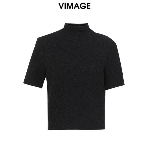 VIMAGE纬漫纪秋季新款半高领纯色舒适套头小上衣V1813418 商品图6