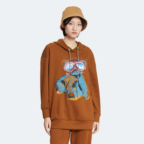 谜底2022秋季新款休闲连帽套头衫小熊时尚卫衣女228MV6140