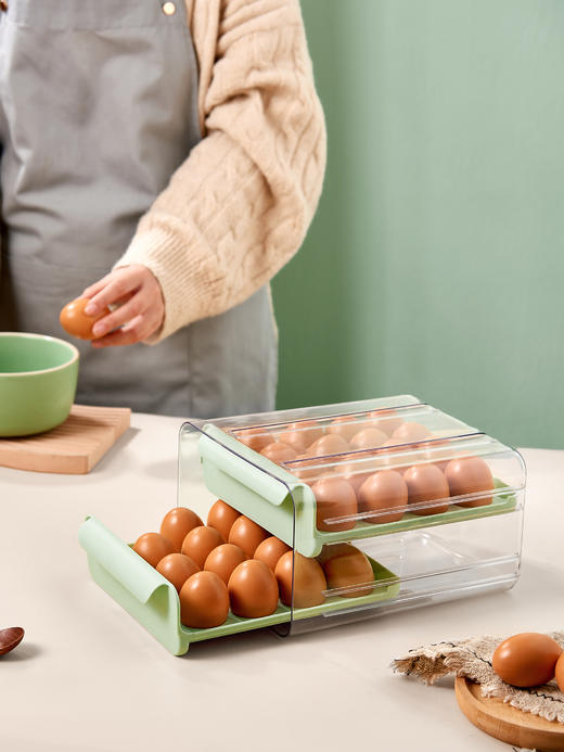 鸡蛋收纳盒家用抽屉式食品保鲜盒厨房鸡蛋盒 商品图0